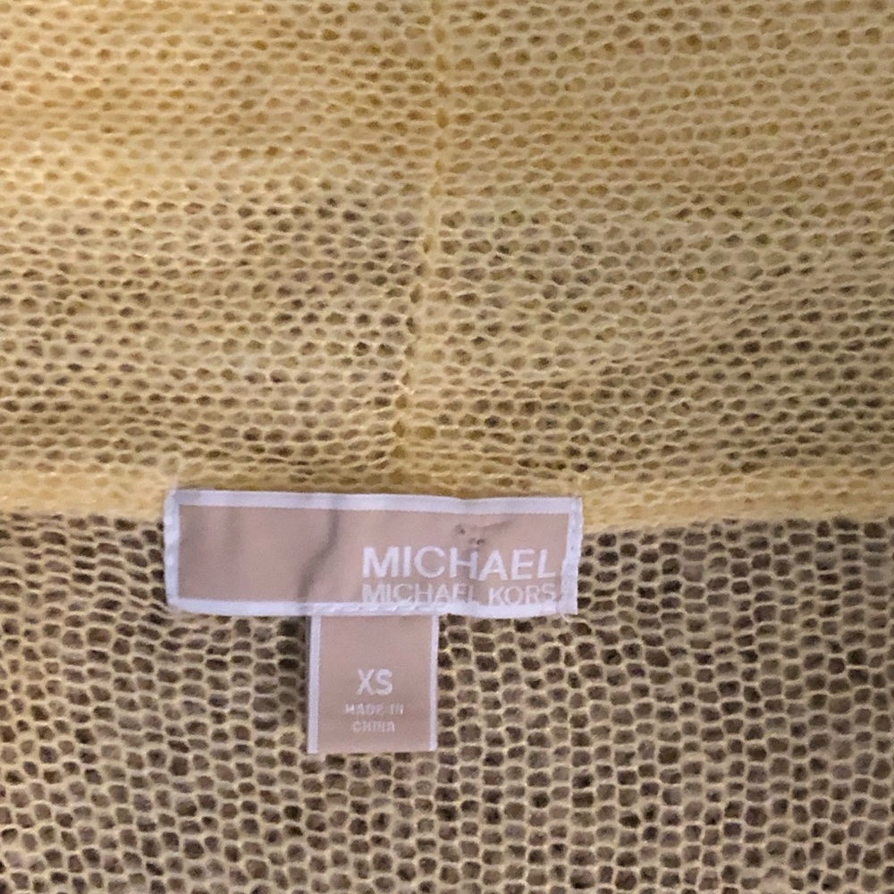NWOT Michael Kors Yellow Lightweight Waterfall Cardigan • XS - Picture 7 of 9